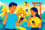 a cartoon of two thai people on their phones and waving at eachother